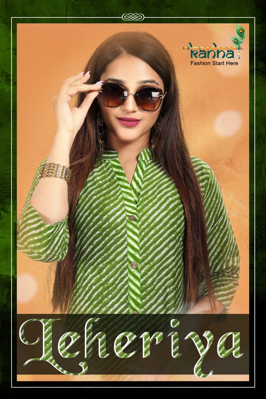 Kanha Leheriya Pure Cotton Printed Regular Wear Kurti Collection